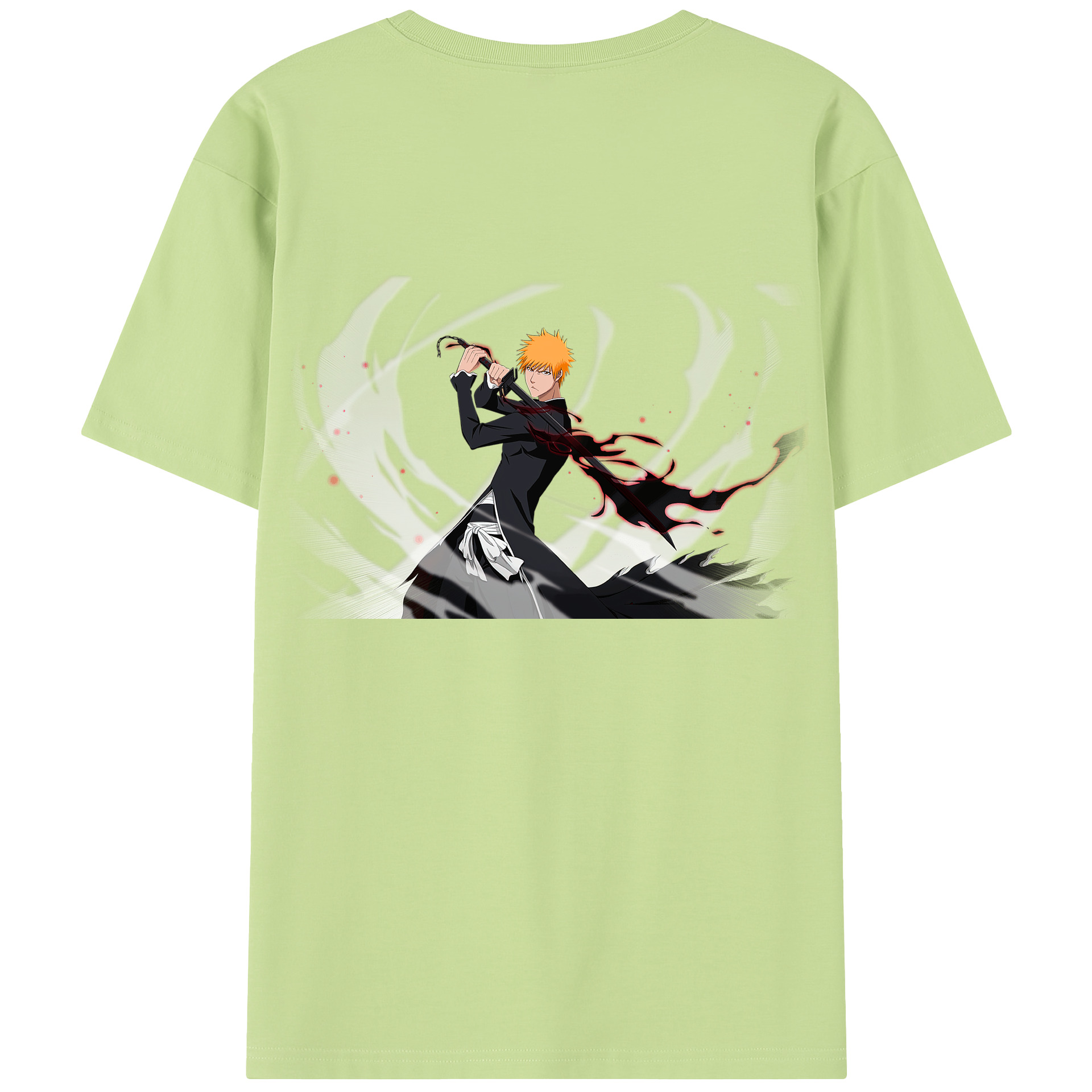 （画像用） ブリーチ 黒崎一護（くろさき いちご）BLEACH Kurosaki Ichigo 綿100％半袖Tシャツ（背面プリント）